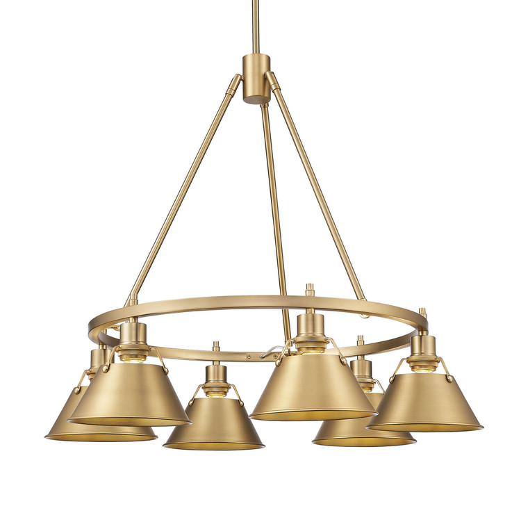 Golden - 3306-6 BCB-BCB - Six Light Chandelier - Orwell - Brushed Champagne Brass