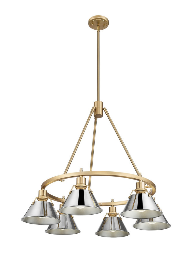 Golden - 3306-6 BCB-CH - Six Light Chandelier - Orwell - Brushed Champagne Brass