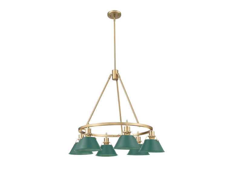 Golden - 3306-6 BCB-GN - Six Light Chandelier - Orwell - Brushed Champagne Brass
