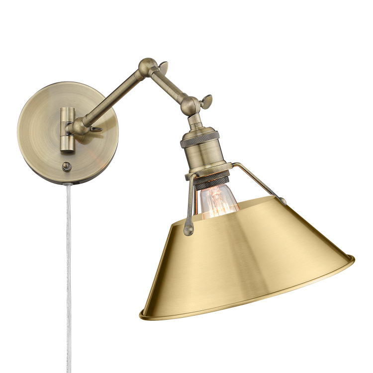 Golden - 3306-A1W AB-BCB - One Light Wall Sconce - Orwell - Aged Brass