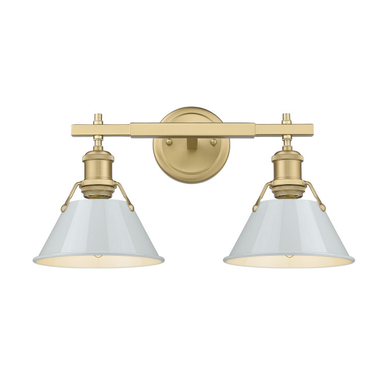 Golden - 3306-BA2 BCB-DB - Two Light Bath Vanity - Orwell - Brushed Champagne Brass