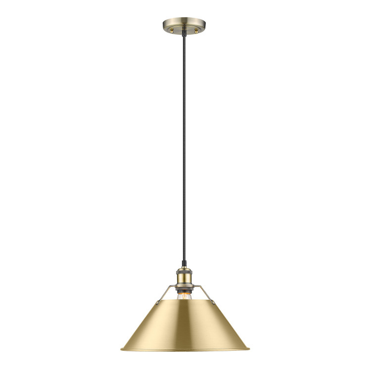 Golden - 3306-L AB-BCB - One Light Pendant - Orwell - Aged Brass