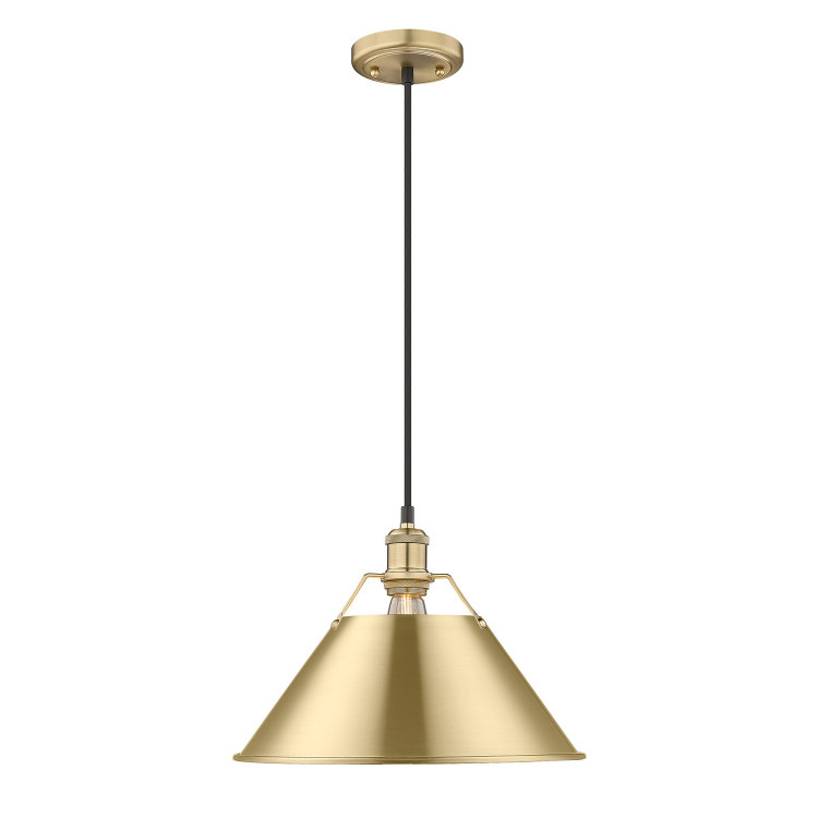 Golden - 3306-L BCB-BCB - One Light Pendant - Orwell - Brushed Champagne Brass