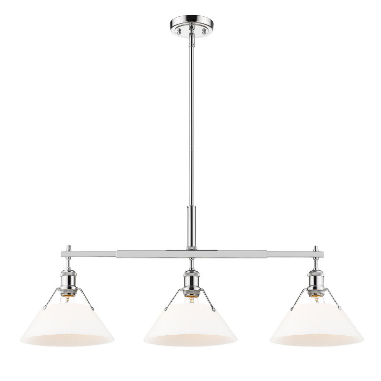 Golden - 3306-LP CH-OP - Three Light Linear Pendant - Orwell - Chrome