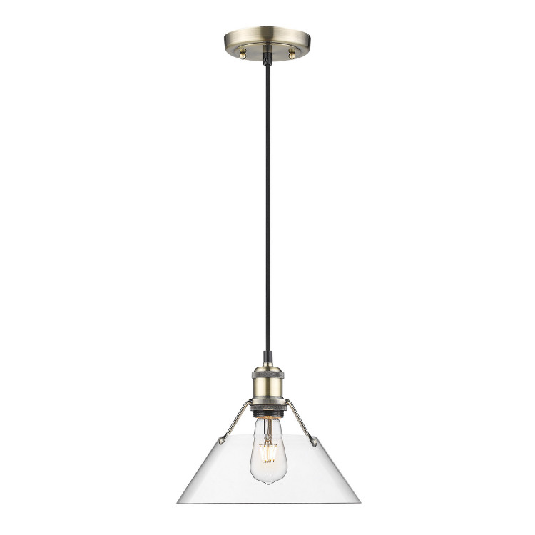 Golden - 3306-M AB-CLR - One Light Pendant - Orwell - Aged Brass