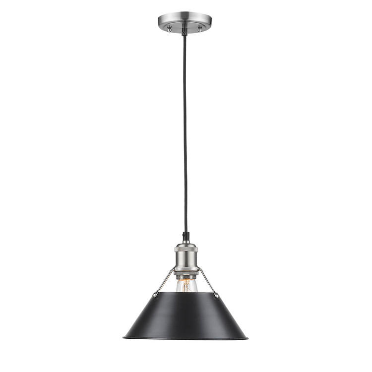Golden - 3306-M PW-BLK - One Light Pendant - Orwell - Pewter