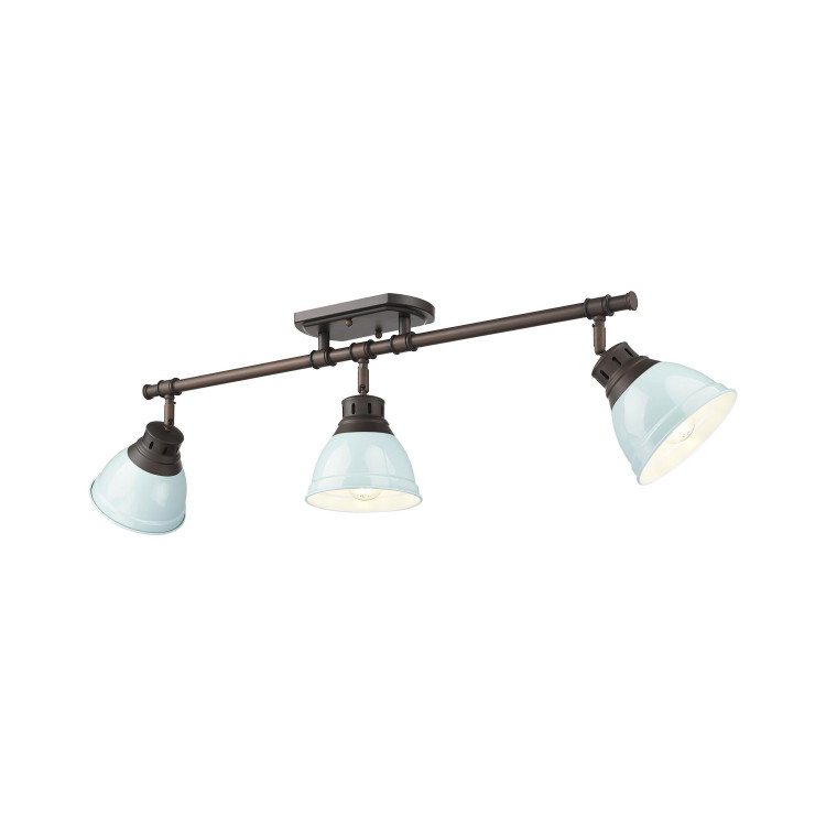 Golden - 3602-3SF RBZ-SF - Three Light Semi-Flush Mount - Duncan - Rubbed Bronze