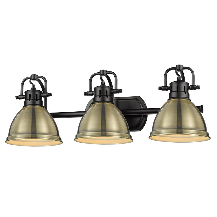 Golden - 3602-BA3 BLK-AB - Three Light Bath Vanity - Duncan BCB - Matte Black