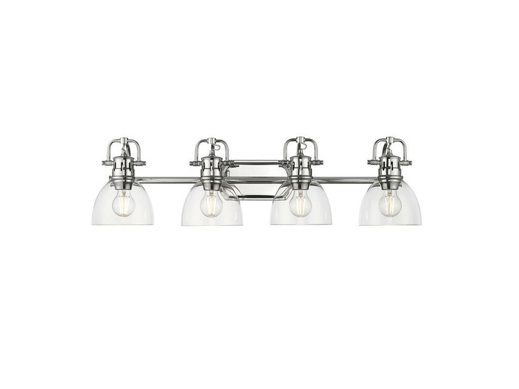 Golden - 3602-BA4 CH-CLR - Four Light Vanity - Duncan - Chrome