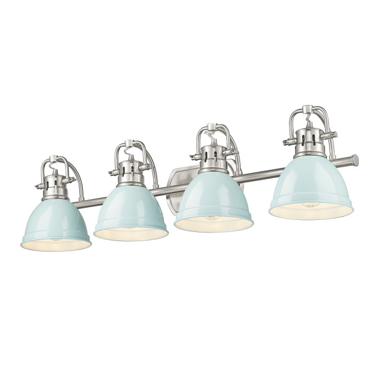 Golden - 3602-BA4 PW-SF - Four Light Vanity - Duncan - Pewter