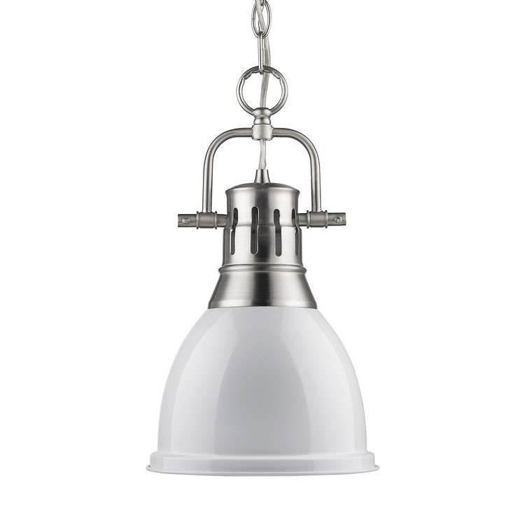 Golden - 3602-S PW-WH - One Light Pendant - Duncan - Pewter