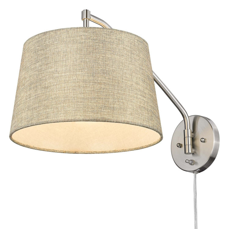 Golden - 3694-A1W PW-NS - One Light Swing Arm - Ryleigh - Pewter