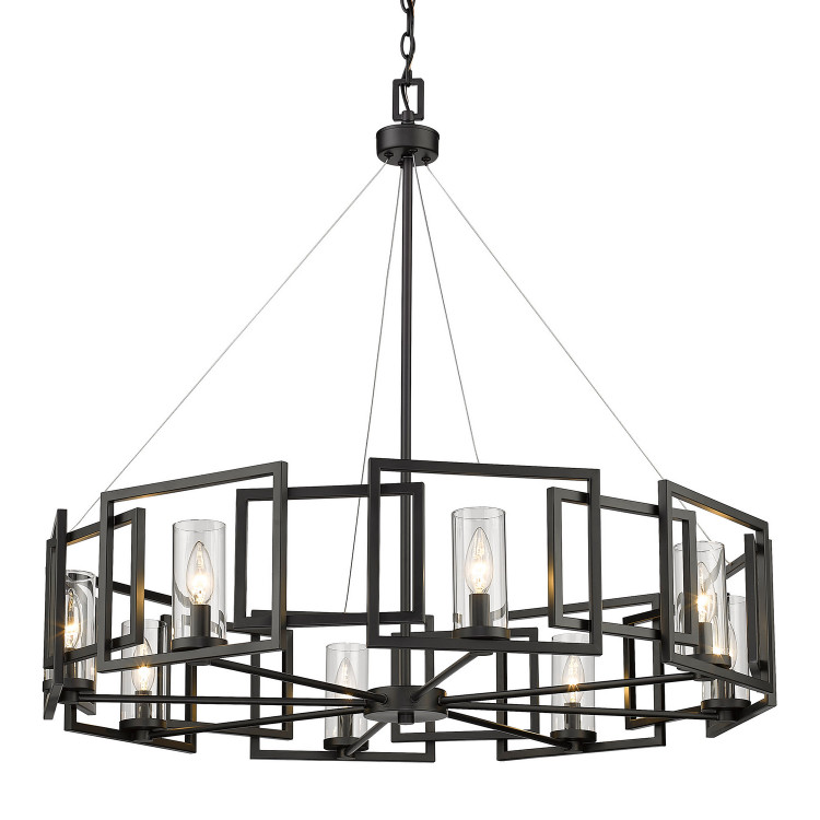 Golden - 6068-8 BLK - Eight Light Chandelier - Marco - Matte Black