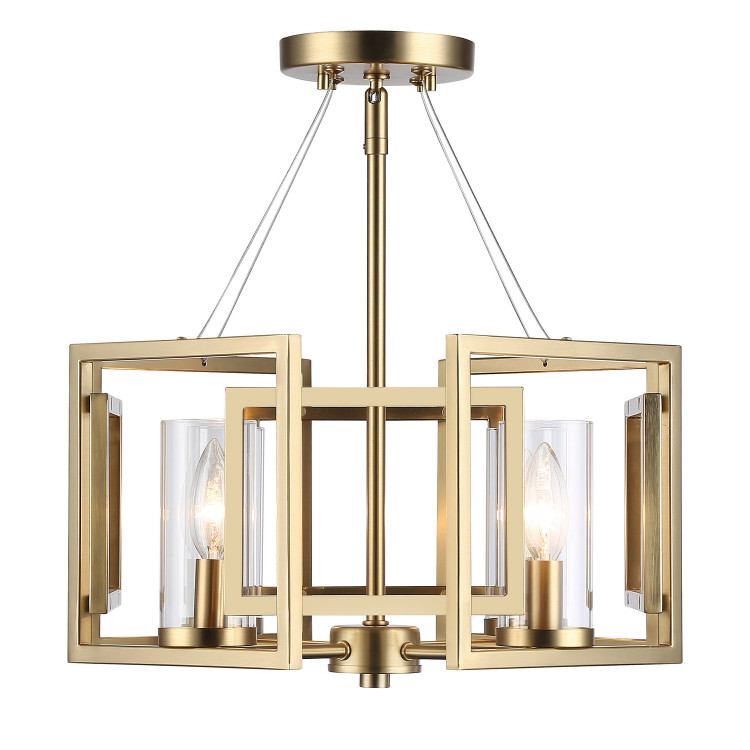 Golden - 6068-SF BCB - Four Light Semi-Flush Mount - Marco - Brushed Champagne Brass