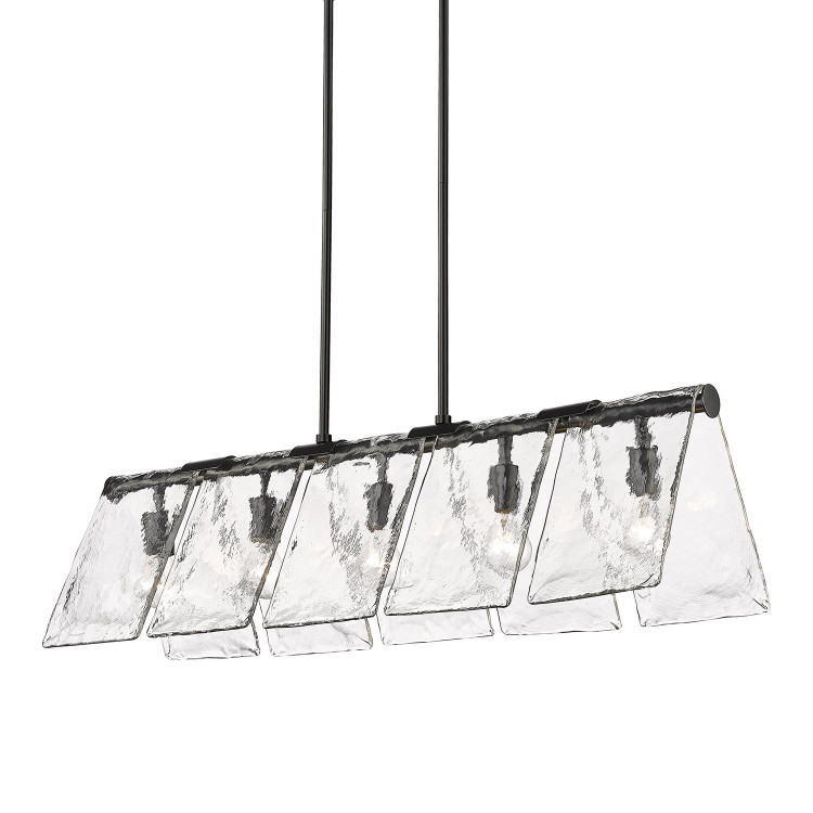 Golden - 6072-LP BLK-HWG - Five Light Linear Pendant - Serenity - Matte Black