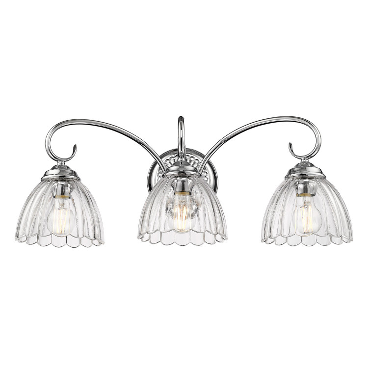 Golden - 6952-BA3 CH-CLR - Three Light Vanity - Audra - Chrome