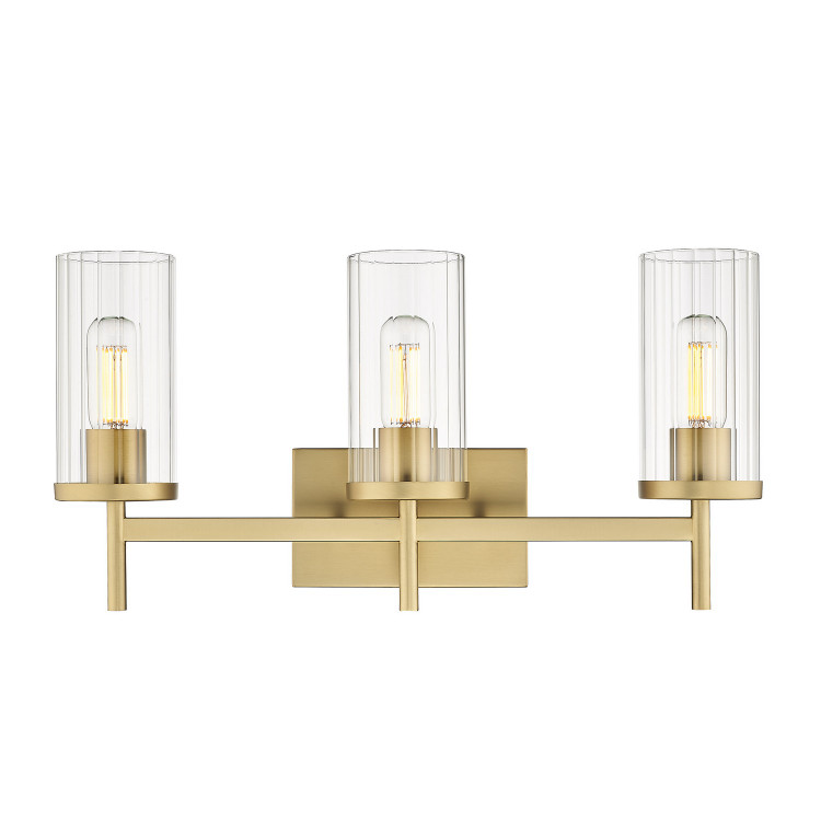 Golden - 7011-BA3 BCB-CLR - Three Light Bath Vanity - Winslett - Brushed Champagne Brass