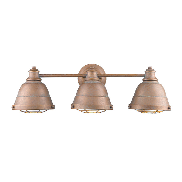 Golden - 7312-BA3 CP - Three Light Bath Vanity - Bartlett - Copper Patina