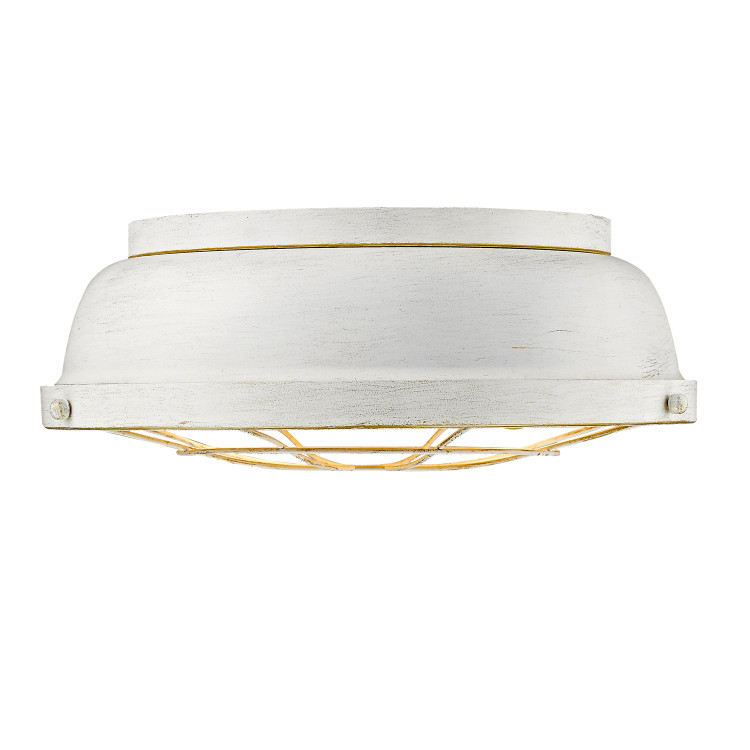 Golden - 7312-FM FW - Two Light Flush Mount - Bartlett - French White