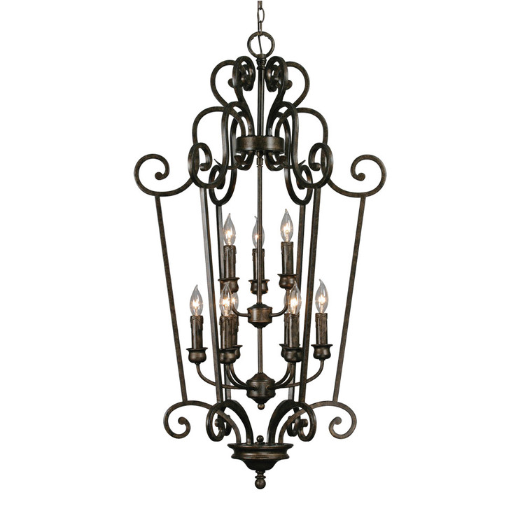 Golden - 8063-CG9 BUS - Nine Light Chandelier - Heartwood - Burnt Sienna