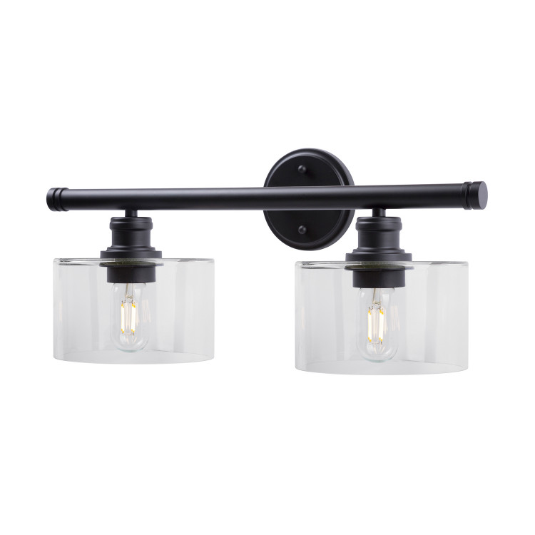 Forte - 5748-02-04 - Two Light Bath Vanity Light - Zane - Black