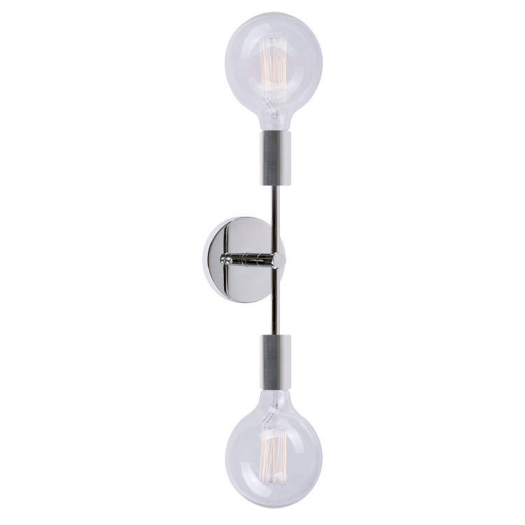 Forte - 7117-02-05 - Two Light Wall Sconce - Baton - Chrome