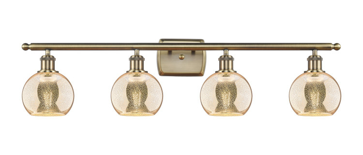 Innovations - 516-4W-AB-G128-6 - Four Light Bath Vanity - Ballston - Antique Brass