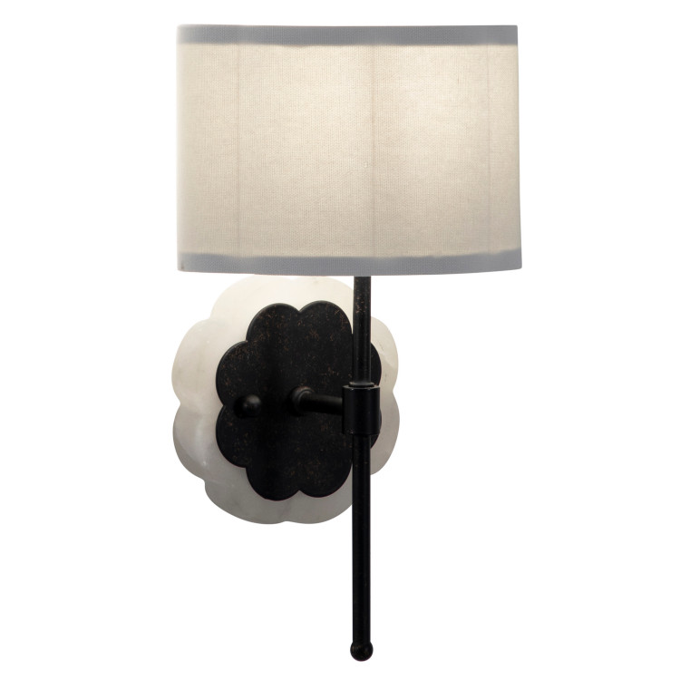 Gabby - SCH-175677 - One Light Wall Sconce - Shirley - Brushed Black|Natural Alabaster