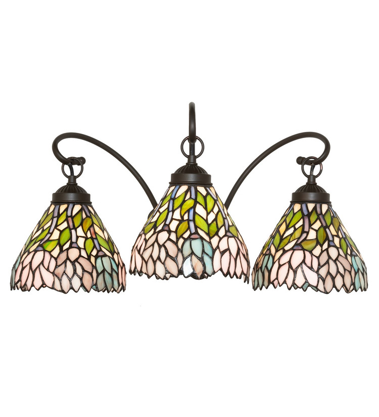 Meyda Tiffany - 18723 - Three Light Wall Sconce - Wisteria - Mahogany Bronze
