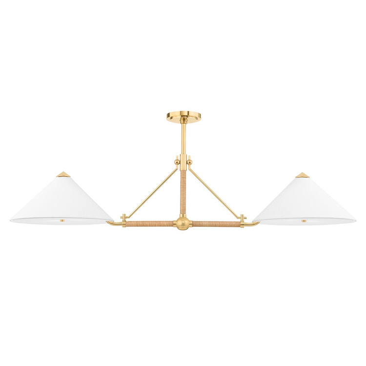 Hudson Valley - 1057-AGB - Four Light Island Pendant - Williamsburg - Aged Brass