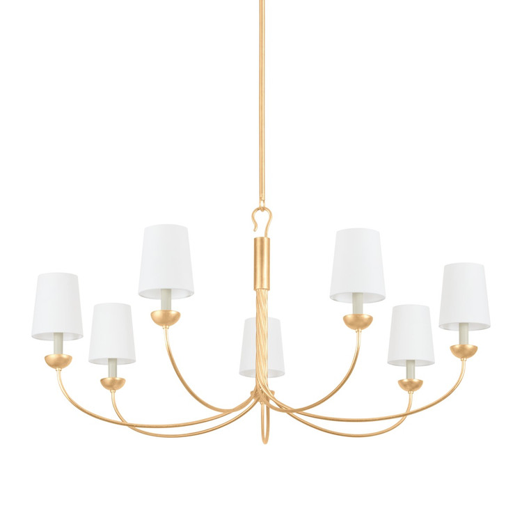 Hudson Valley - 5307-VGL - Seven Light Chandelier - Montpelier - Vintage Gold Leaf Hudson Valley - 5307-VGL - Seven Light Chandelier - Montpelier - Vintage Gold Leaf