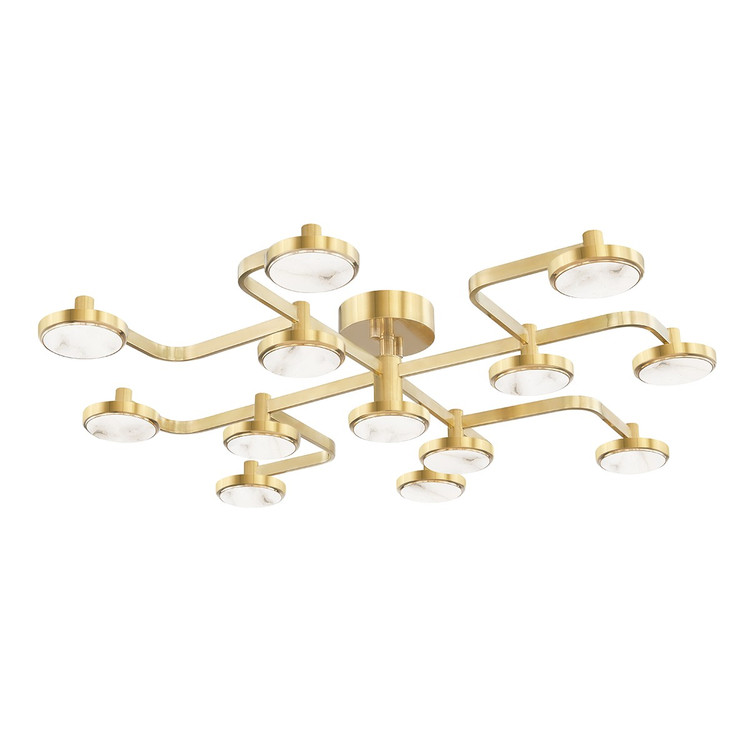 Hudson Valley - 6343-AGB - LED Semi Flush Mount - Meander - Aged Brass Hudson Valley - 6343-AGB - LED Semi Flush Mount - Meander - Aged Brass