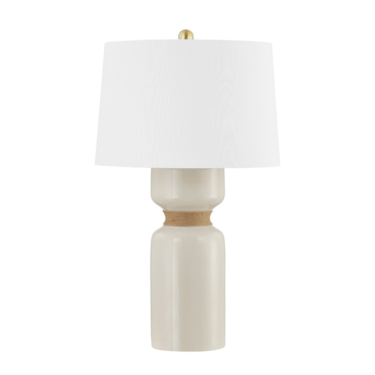 Hudson Valley - BKO1101-AGB/CIC - One Light Table Lamp - Mindy - Aged Brass/Ceramic Ivory Crackle