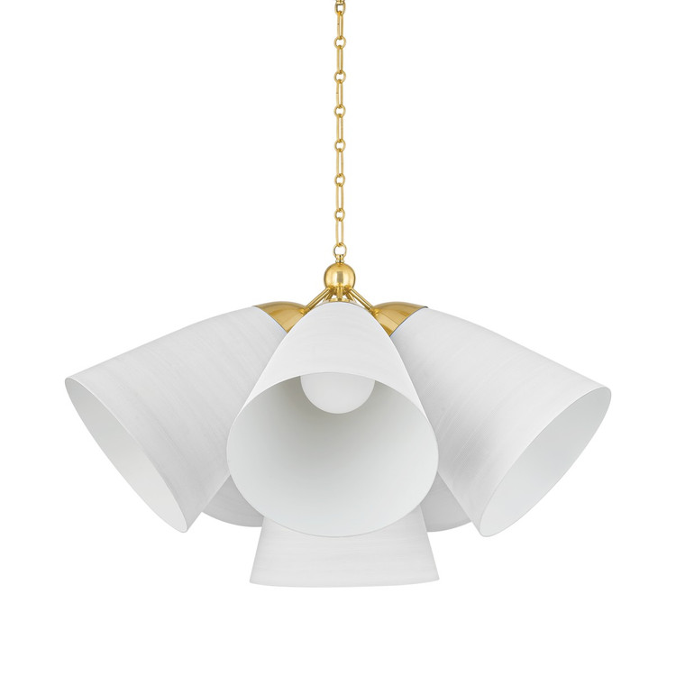 Hudson Valley - BKO1502-AGB/WP - Five Light Chandelier - Bronson - Aged Brass/White Plaster Hudson Valley - BKO1502-AGB/WP - Five Light Chandelier - Bronson - Aged Brass/White Plaster
