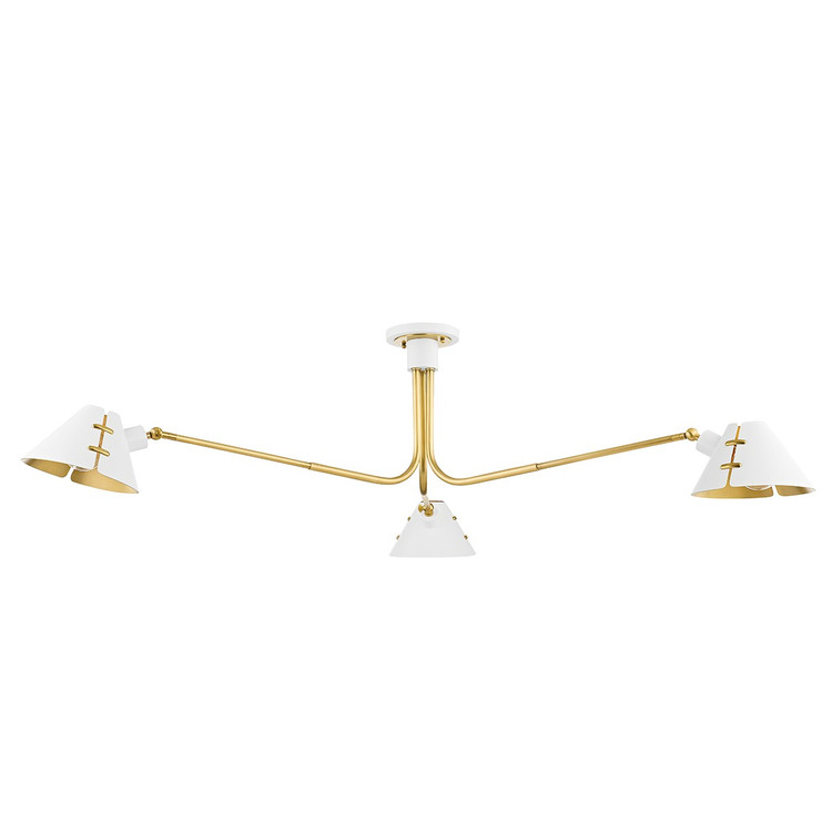 Hudson Valley - KBS1752803-AGB/SWH - Three Light Semi Flush Mount - Split - Aged Brass/Soft White