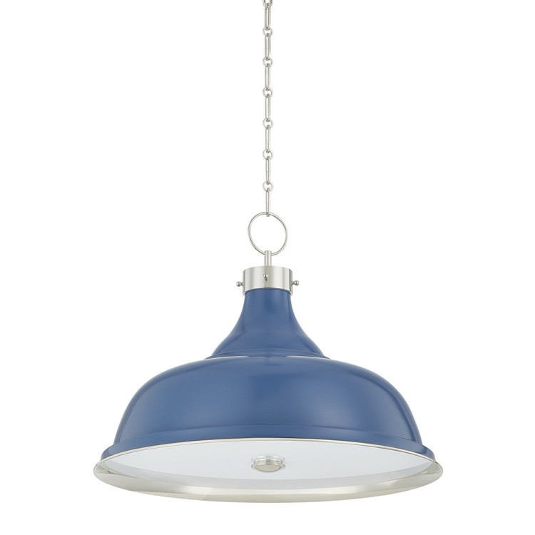 Hudson Valley - MDS300L-PN/FBL - Four Light Pendant - Painted No. 1 - Polished Nickel/Soft French Blue