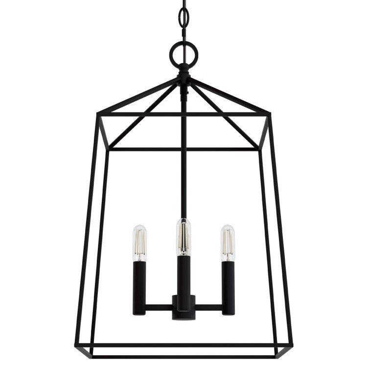 Hunter - 13095 - Four Light Pendant - Fair Oaks - Matte Black