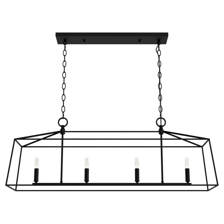 Hunter - 13099 - Four Light Chandelier - Fair Oaks - Matte Black