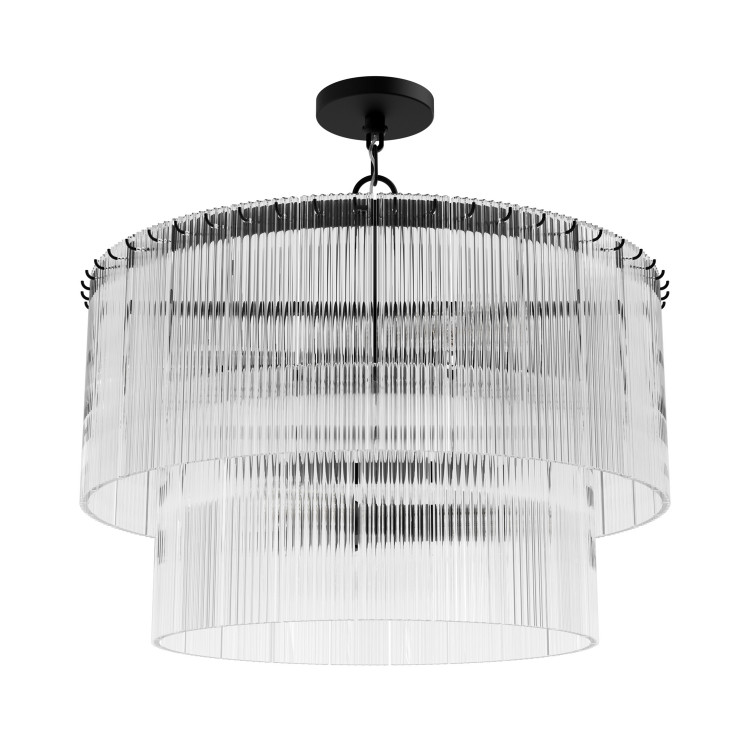 Hunter - 13143 - Six Light Chandelier - Ontario - Matte Black