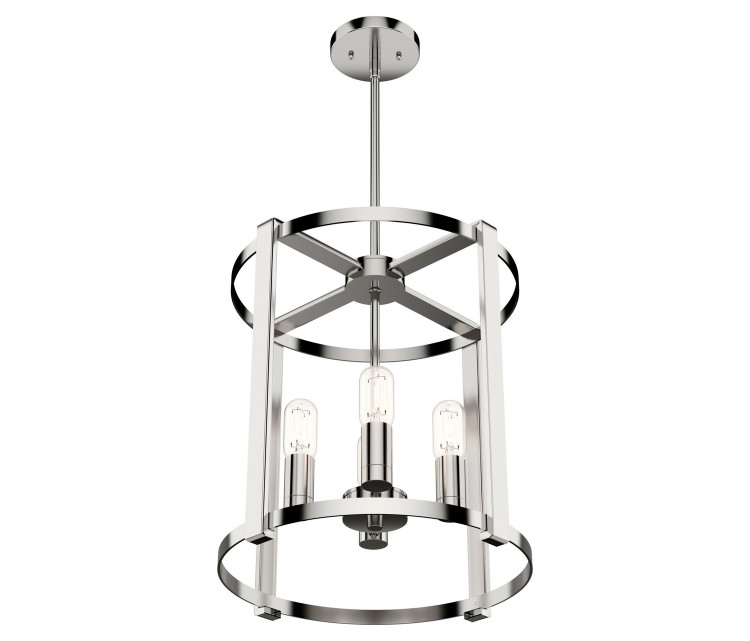 Hunter - 19002 - Four Light Chandelier - Astwood - Polished Nickel