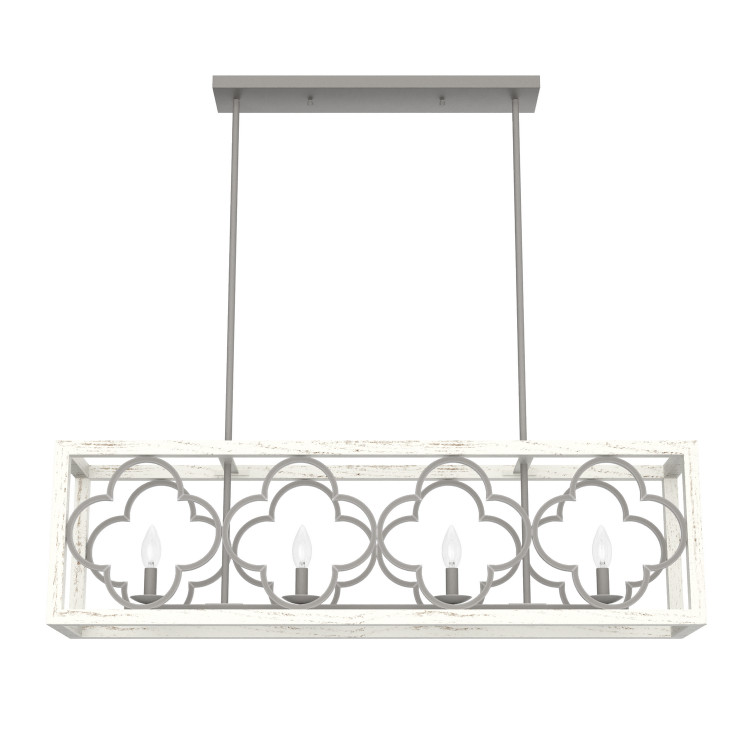 Hunter - 19098 - Four Light Linear Chandelier - Gablecrest - Painted Concrete