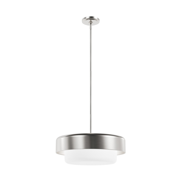 Hunter - 19274 - Three Light Pendant - Station - Brushed Nickel