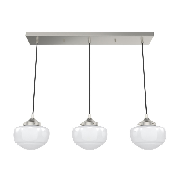 Hunter - 19496 - Three Light Linear Pendant - Saddle Creek - Brushed Nickel