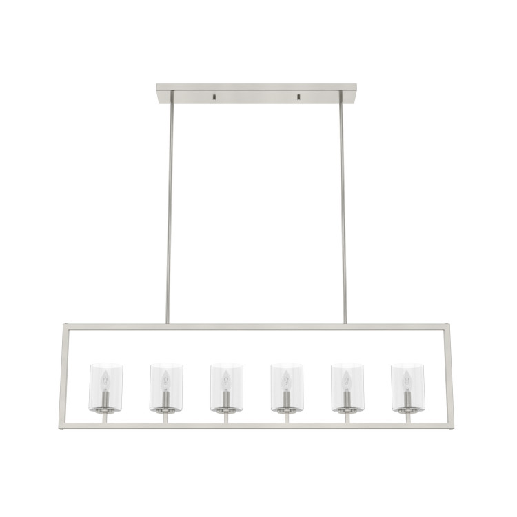 Hunter - 19549 - Six Light Chandelier - Kerrison - Brushed Nickel