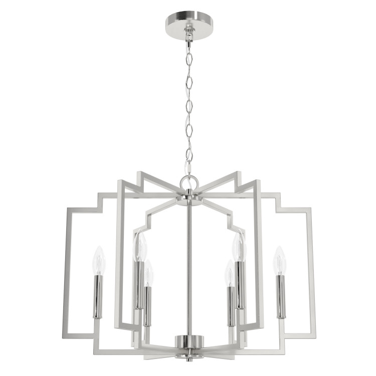 Hunter - 19573 - Six Light Chandelier - Zoanne - Brushed Nickel