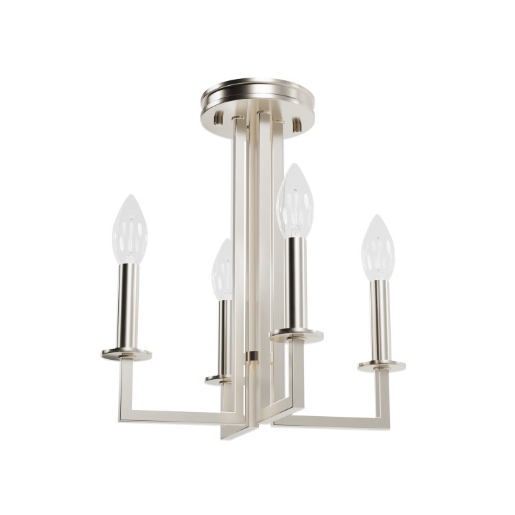 Hunter - 19629 - Four Light Semi-Flush Mount - Bearden - Brushed Nickel