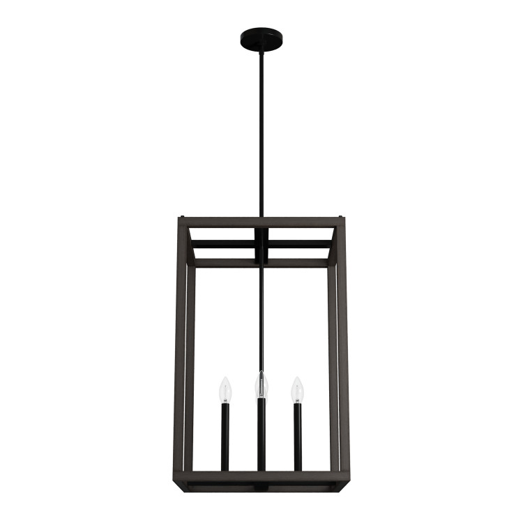 Hunter - 19677 - Four Light Pendant - Squire Manor - Matte Black