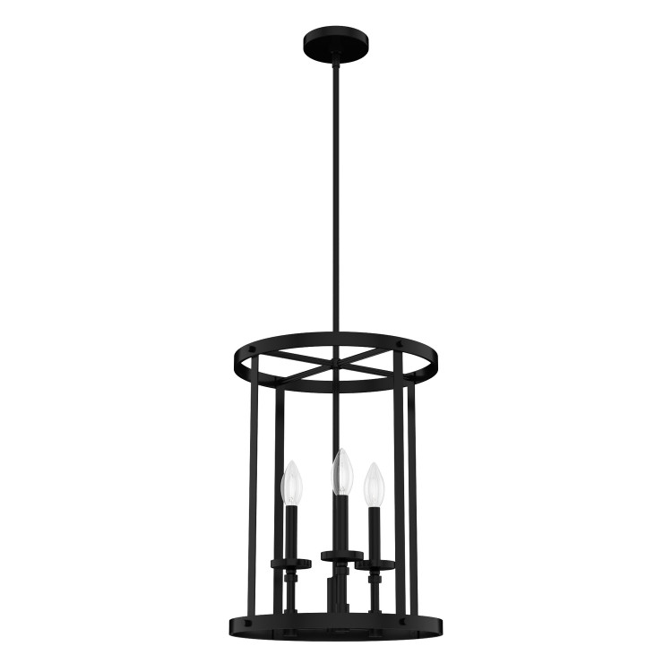 Hunter - 19696 - Three Light Foyer Pendant - Briargrove - Matte Black