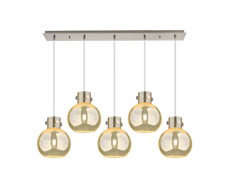Innovations - 125-410-1PS-PN-G410-8ME - Five Light Linear Pendant - Newton - Polished Nickel