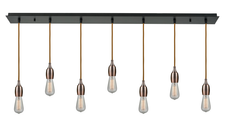 Innovations - 127BK-10CR-3AC - Seven Light Linear Pendant - Chelsea - Matte Black